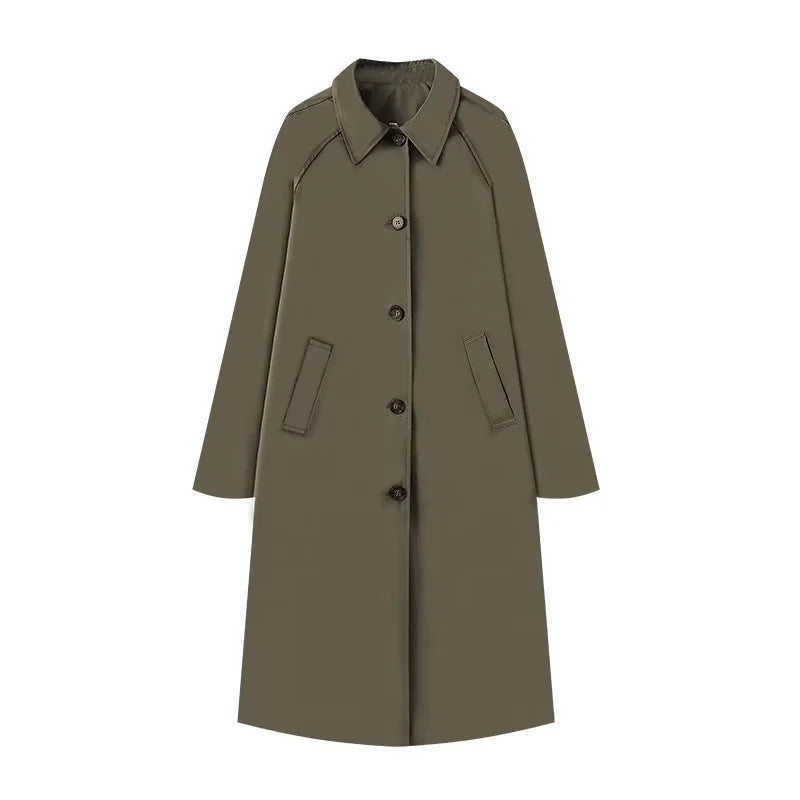 Women's elegant trench coat with a slim fit and practical pockets, size