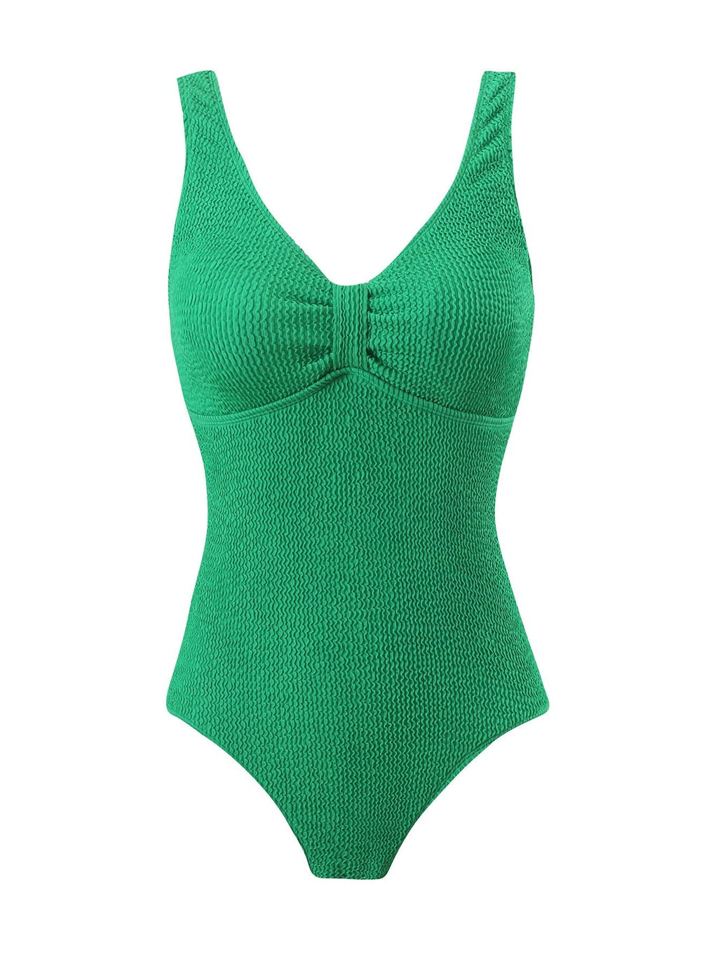 Women's one-piece swimsuit with textured outer material and sporty cut, size S