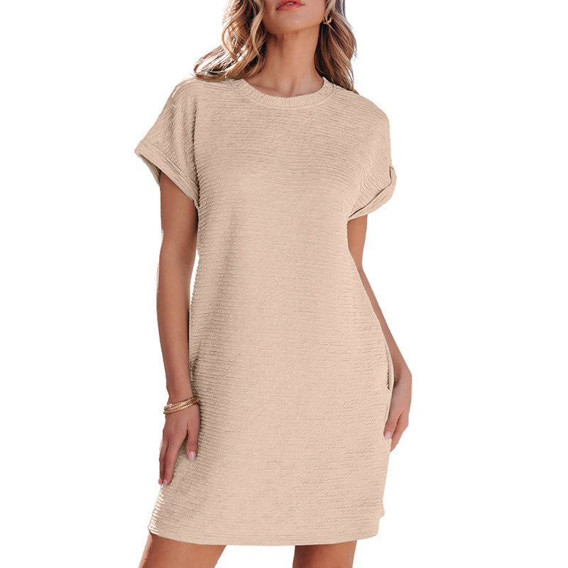 Damen-Freizeitkleid mit strukturierter Außenseite und praktischen Taschen, Größe S