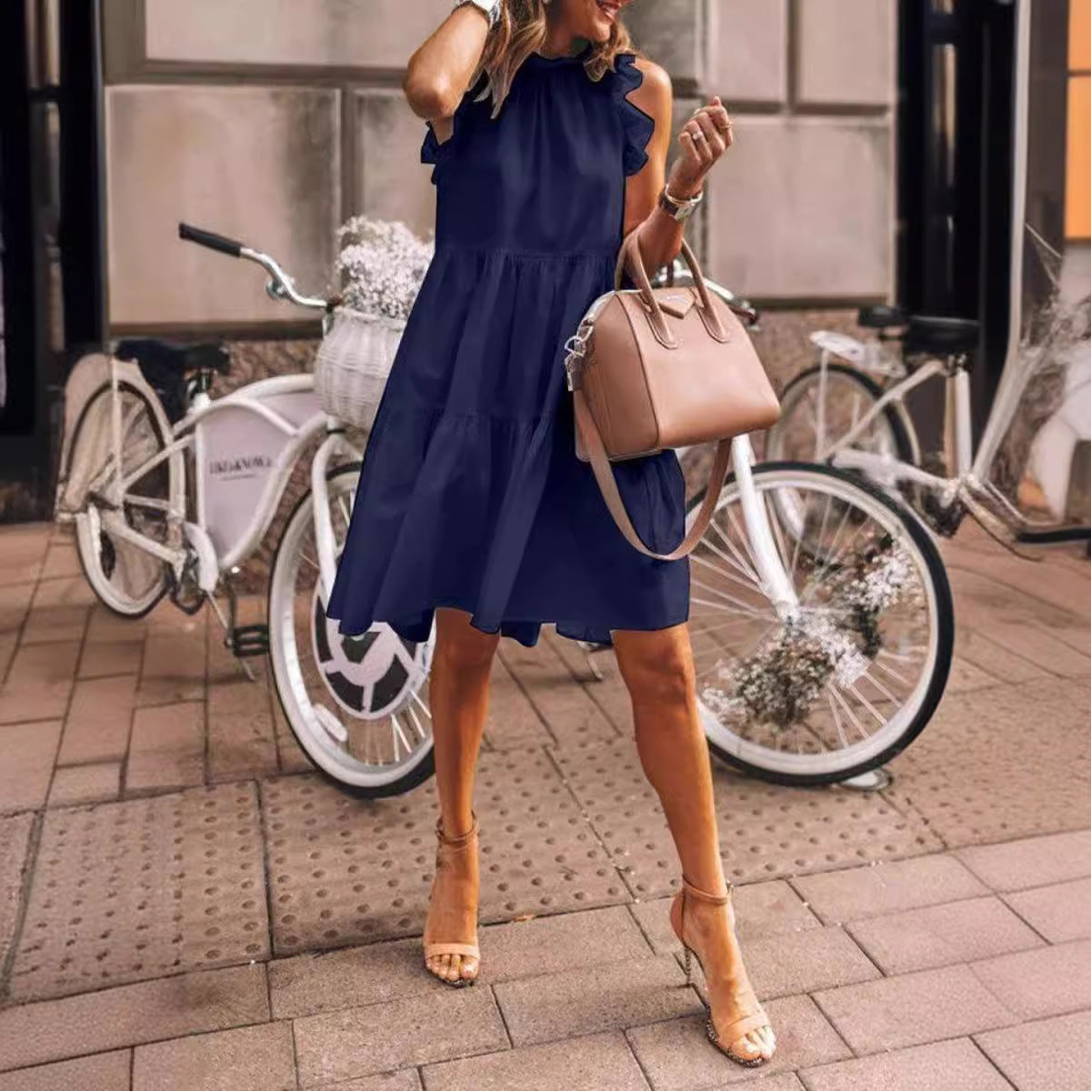 Valenzora | Sleeveless plain long dress