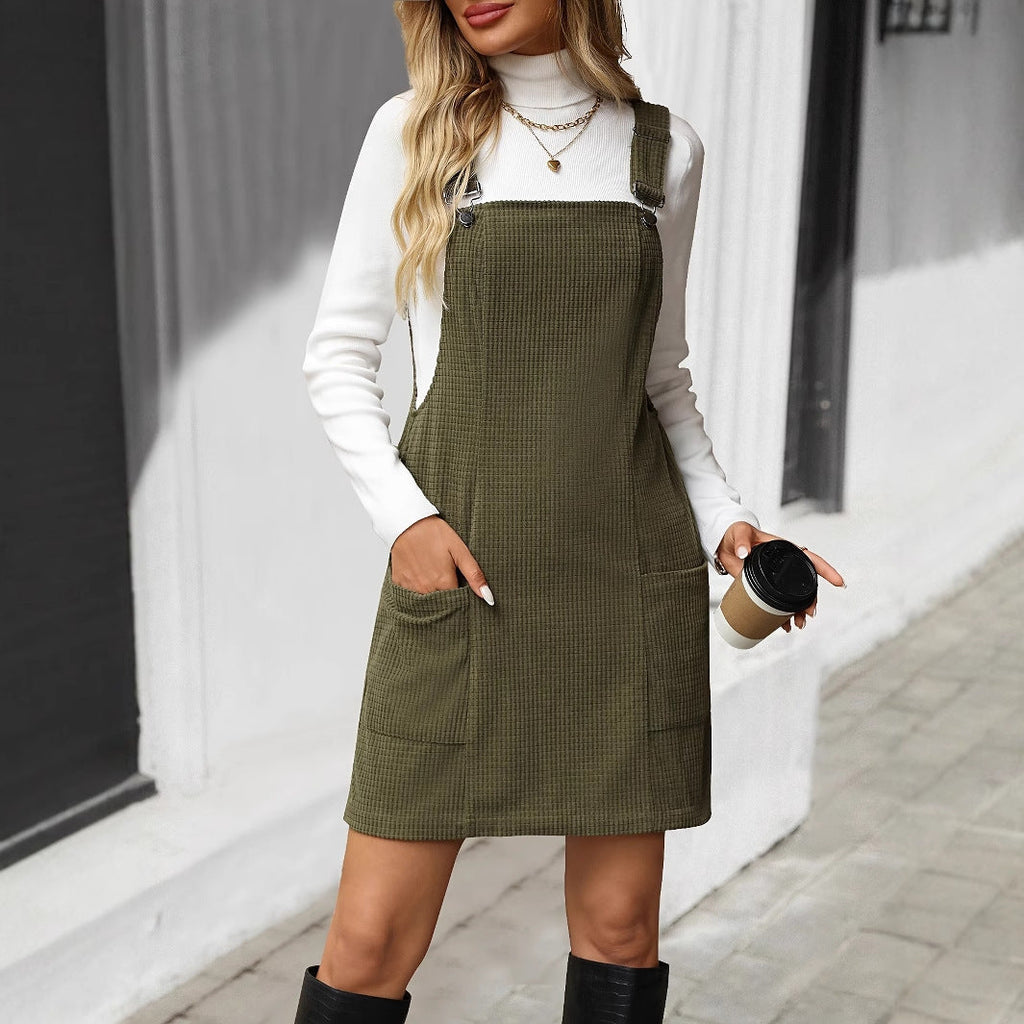 Women's pinafore dress made of high-quality corduroy, size