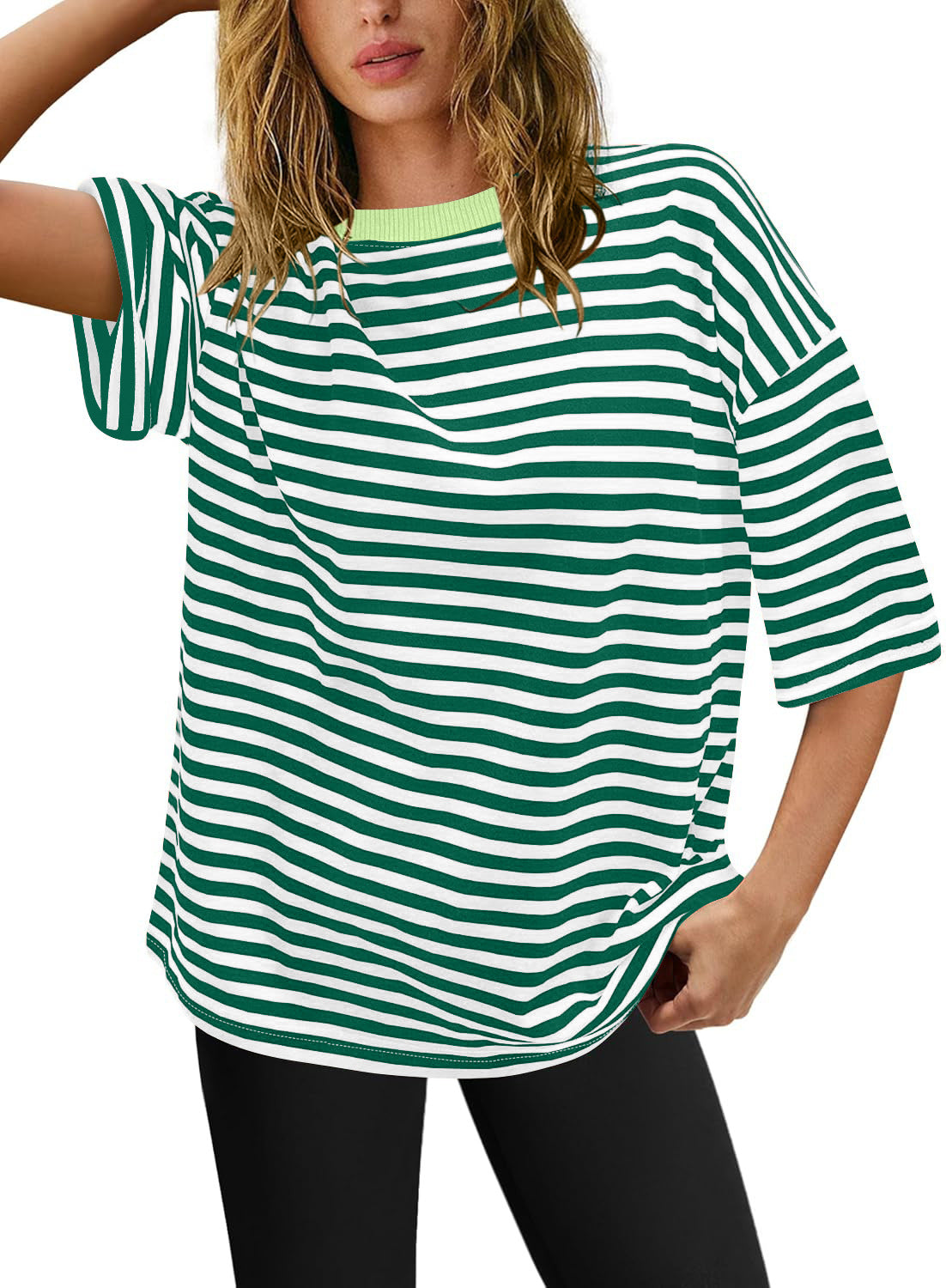 Women's Plus Size Striped T-Shirt Size
