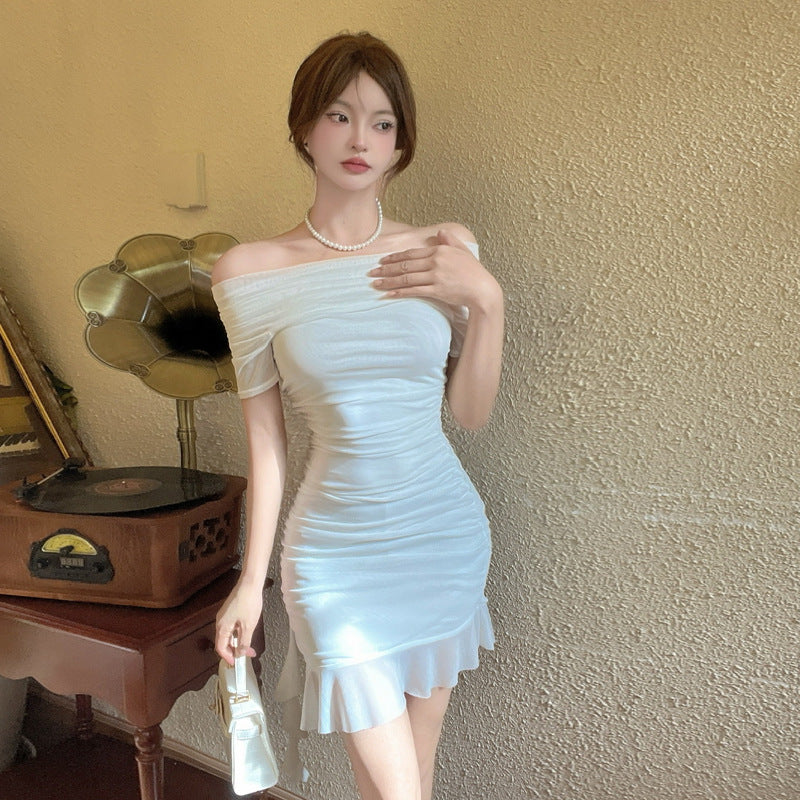 Valenzora | Schulterfreies Bodycon-Kleid aus Mesh
