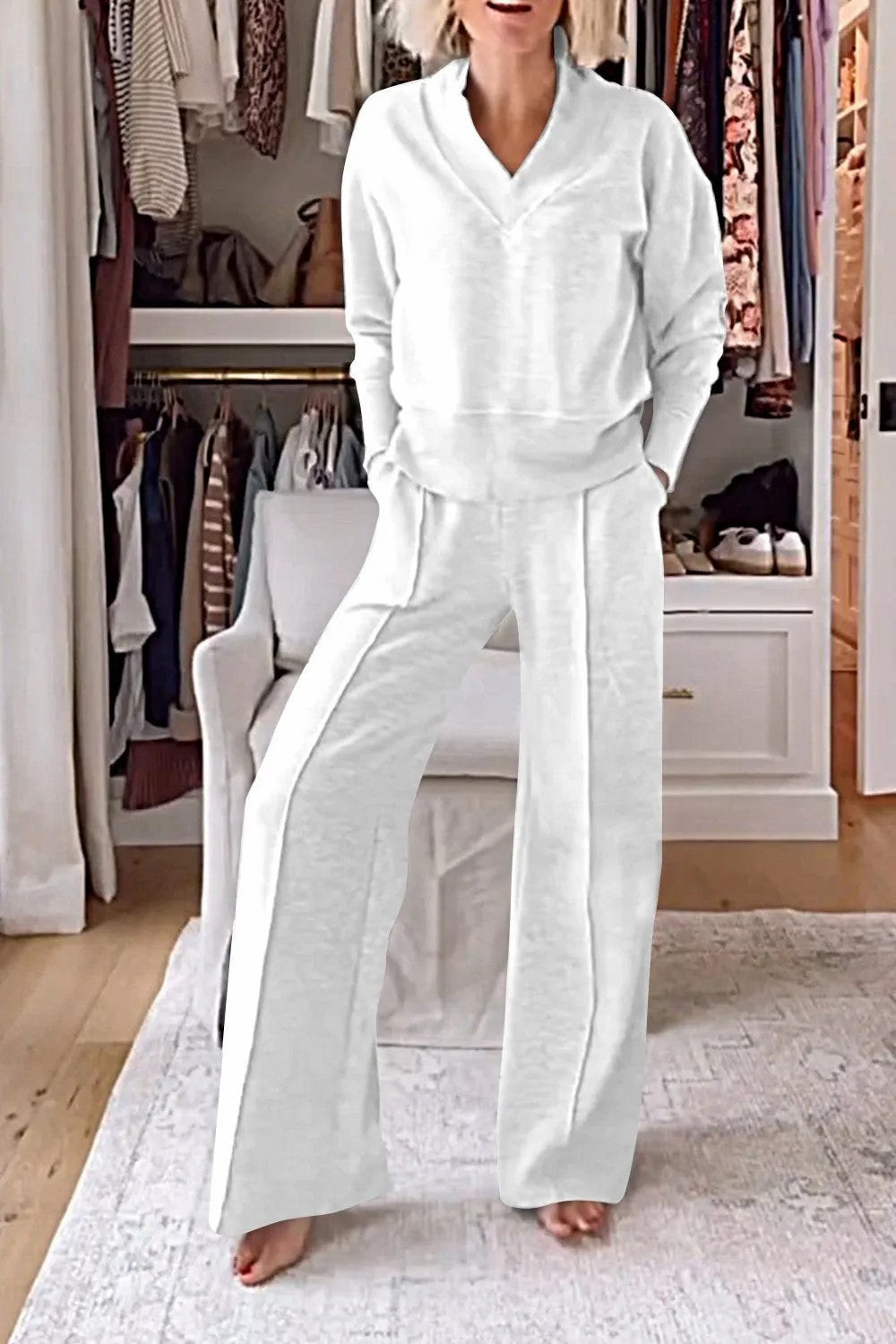 Valenzora | Loose top and wide-leg trousers set
