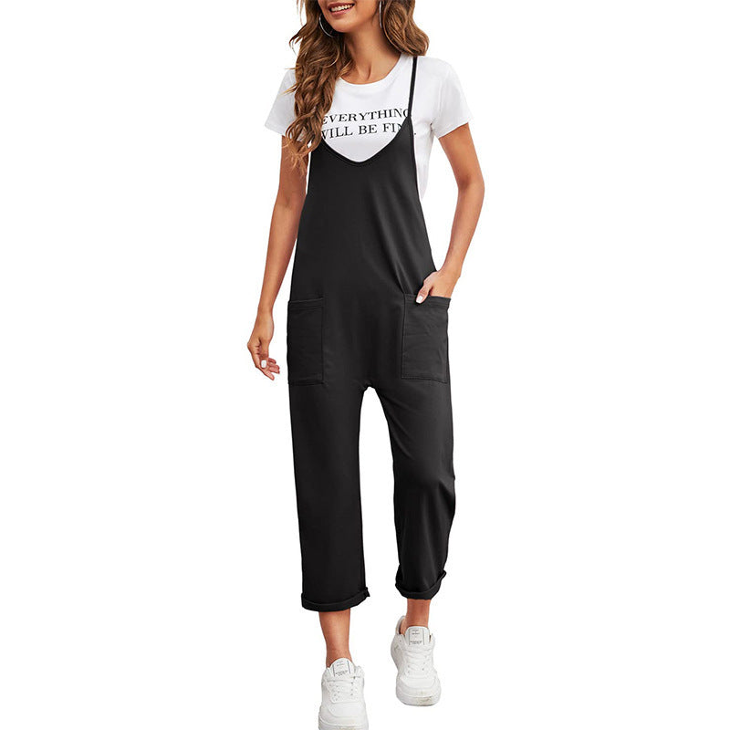 Damen-Jumpsuit in entspannter Passform mit praktischen Taschen und lässigem Schnitt, Größe S