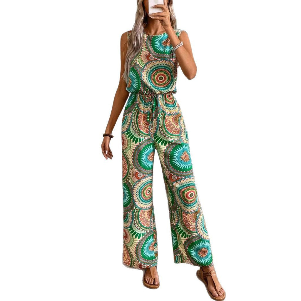 Women's wide-leg set with decorative pattern, size