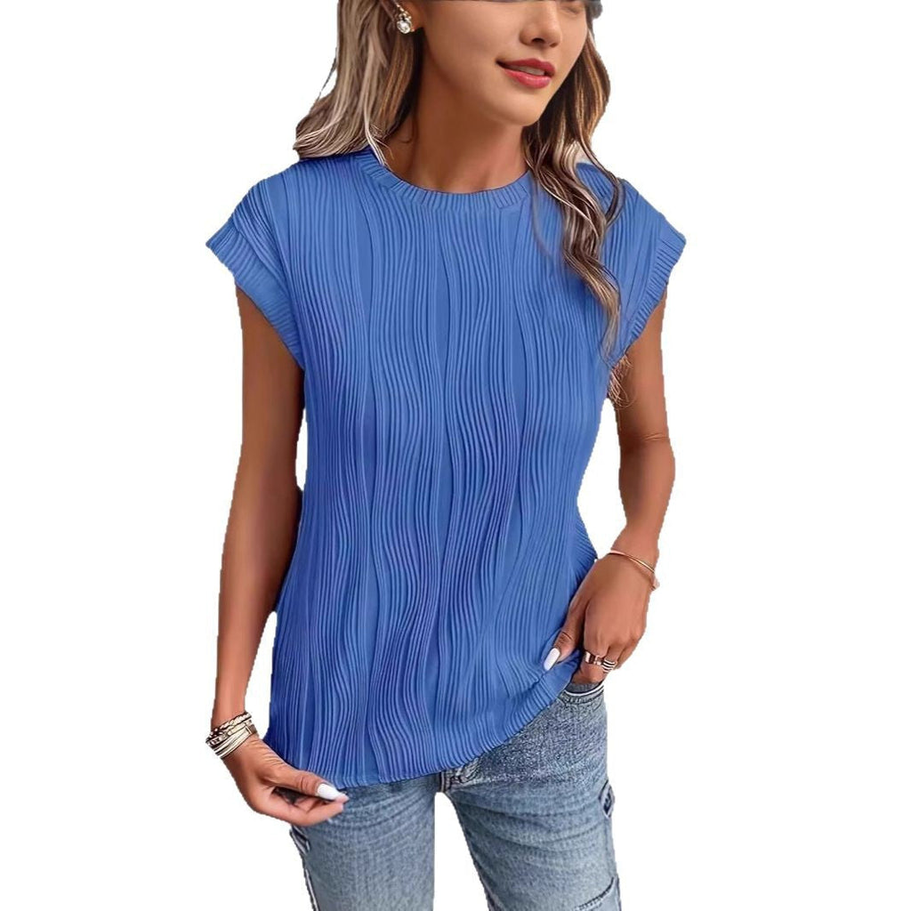 Women's casual pleated shirt with a fashionable cut and relaxed look, size S