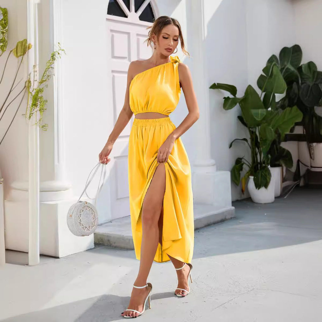 Valenzora | Stylish split-hem maxi two-piece set