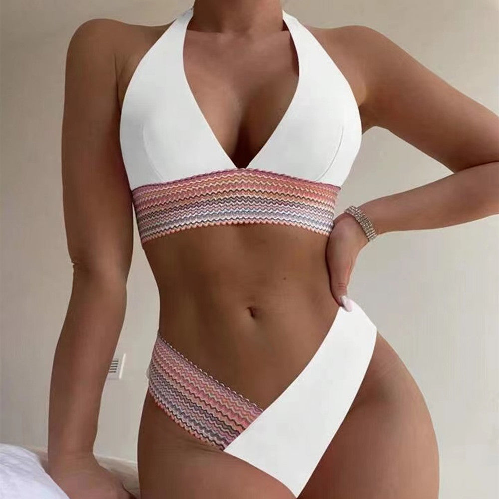 Valenzora | Women's bikini set with modern criss-cross design and high leg cut