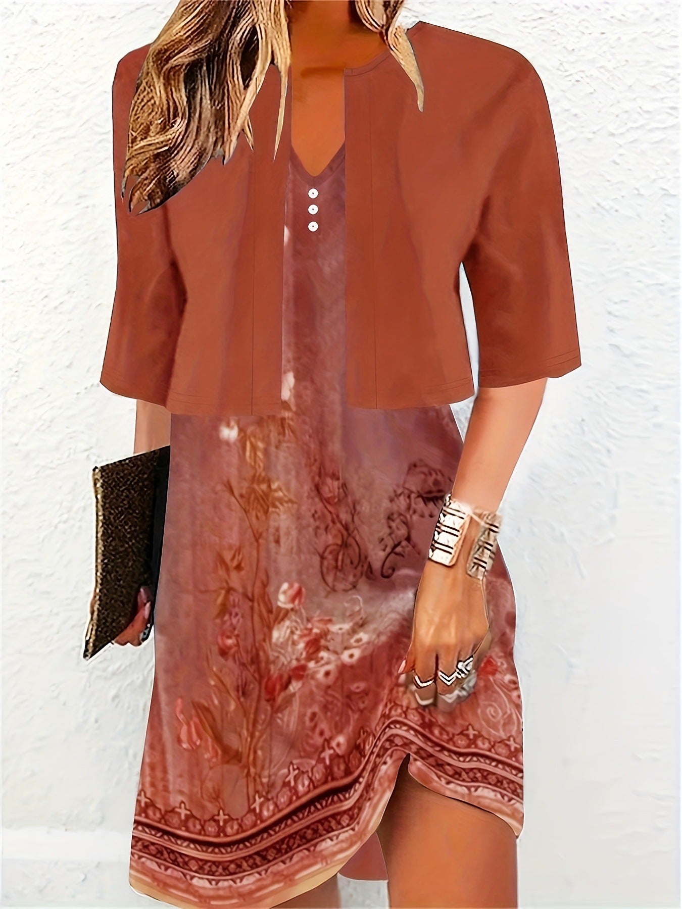 Valenzora | Elegant long skirt two-piece dress
