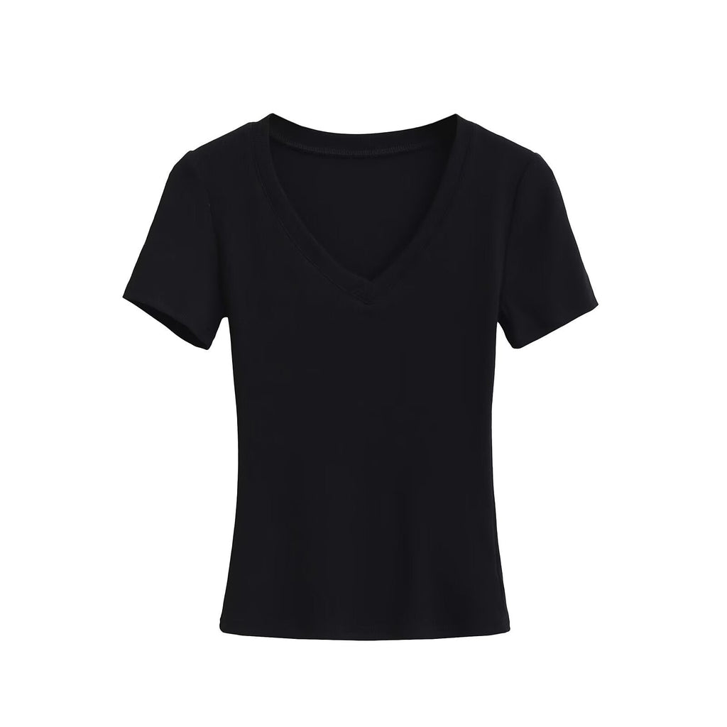 Women's V-neck T-shirt made of high-quality cotton with a comfortable fit, size [size missing]