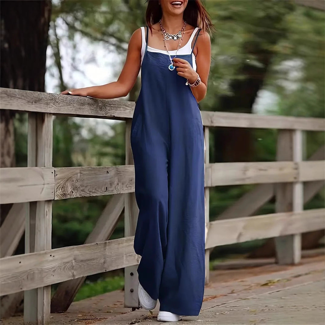 Luftiger Overall für Damen mit praktischen Taschen und verstellbaren Trägern, Größe [size missing]