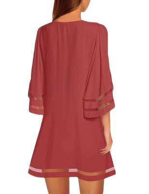 Women's casual dress with fashionable, airy sleeve openings Drune