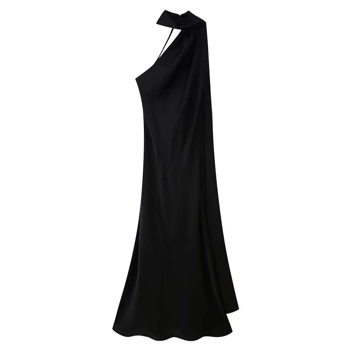 Damenabendkleid mit elegantem Stehkragen und voluminösem Cape, Größe S