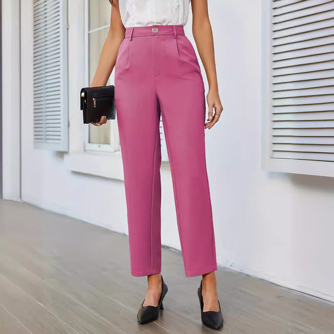 Elegante Damen-Plissehose mit hohem Bund, Größe