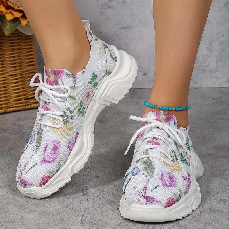 Valenzora | Lässige Sneaker mit Blumenmuster