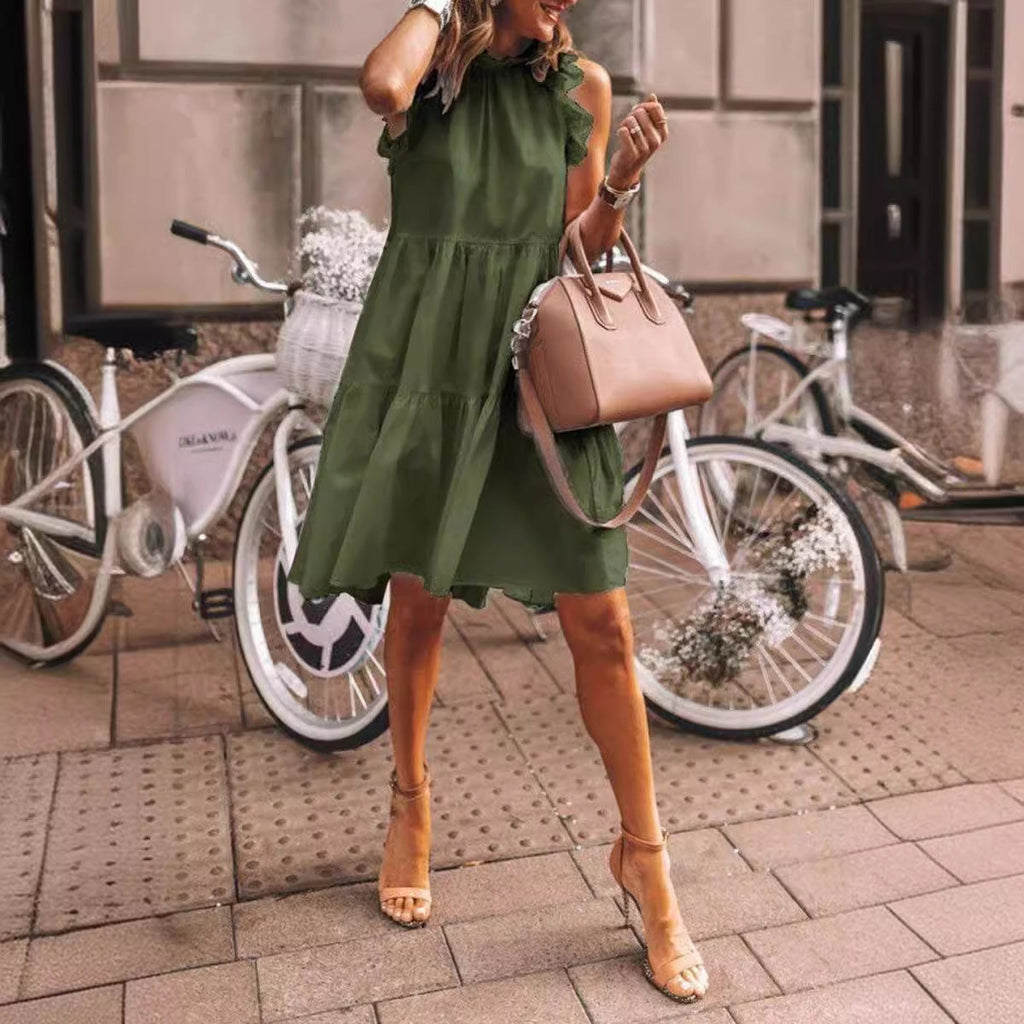 Valenzora | Sleeveless plain long dress