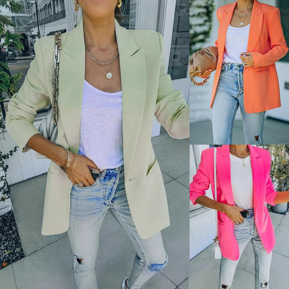 Eleganter Oversized-Blazer für Damen mit strukturiertem Schnitt und lässigen Details, Größe S