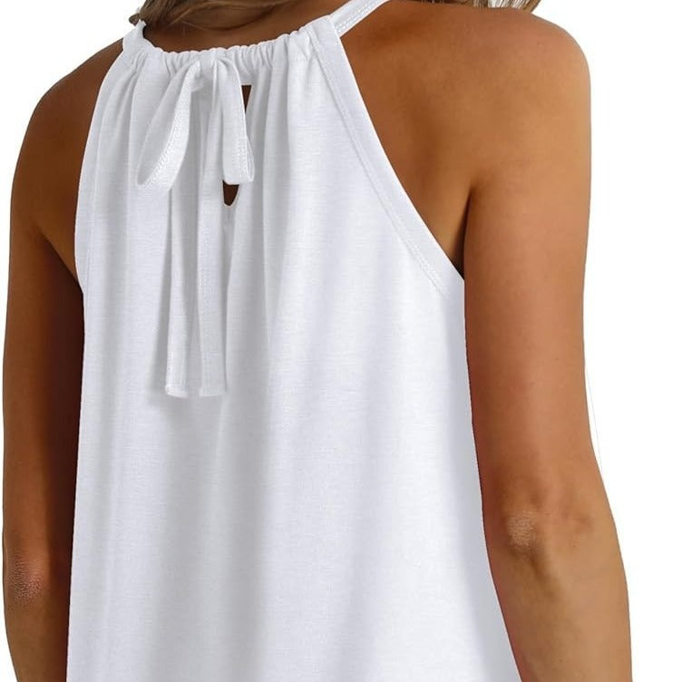 Ärmelloses Damen-Top mit elegantem Wickeldesign und fließendem Stoff, Größe S