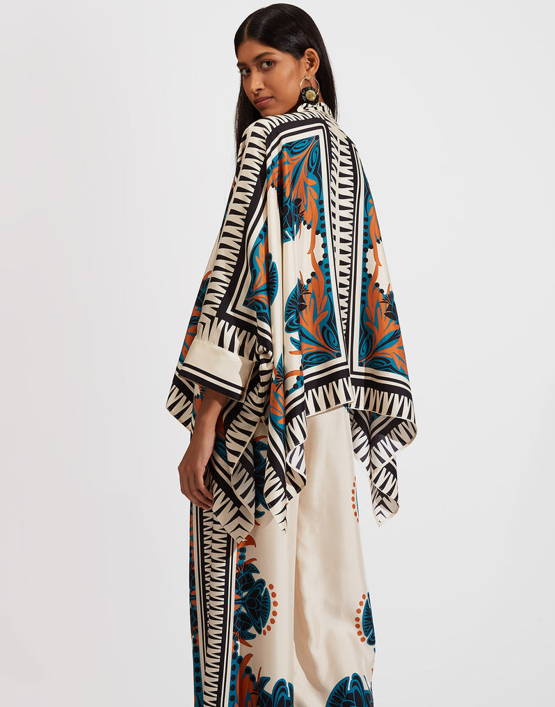 Valenzora | Stand-up collar top and trouser set