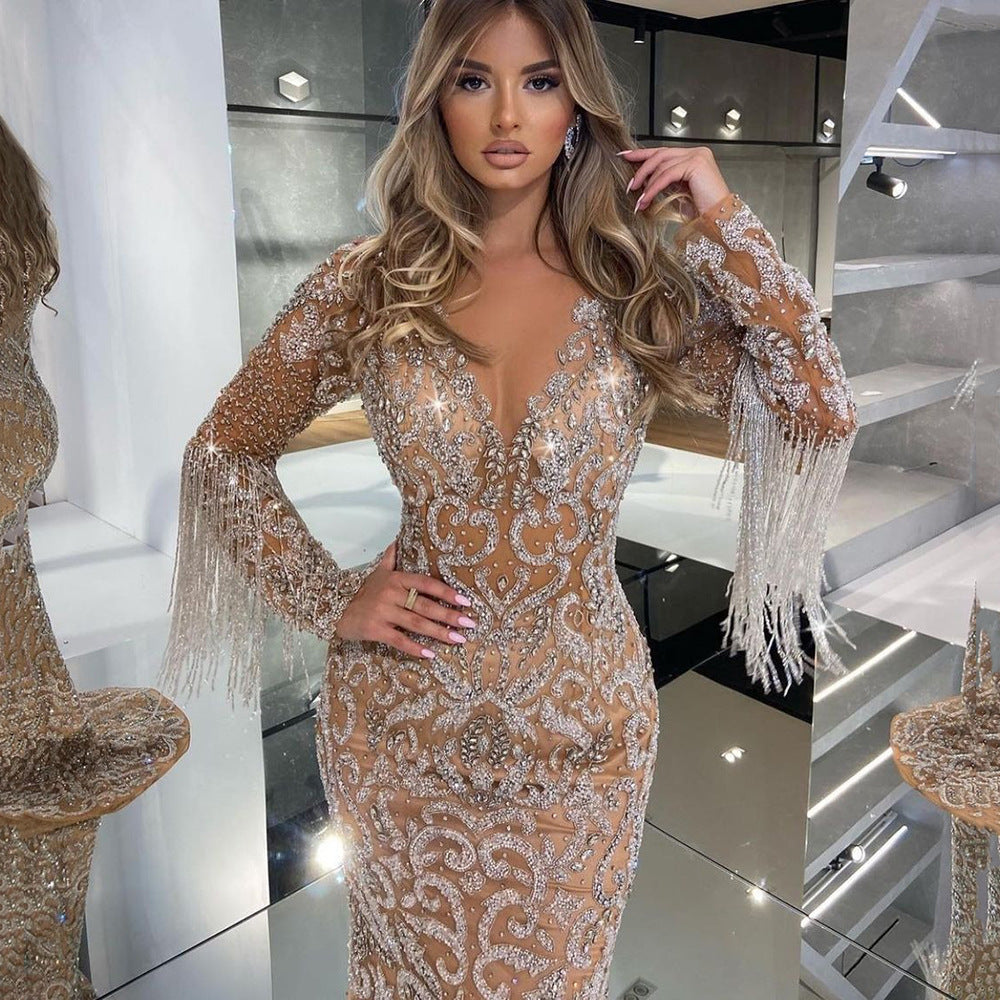Valenzora | Mermaid Sequin Fringe Elegant Long Dress