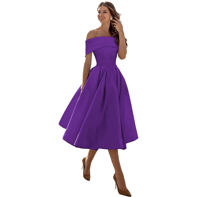 Valenzora | Casual Fashion Satin Cocktail Dress Strapless