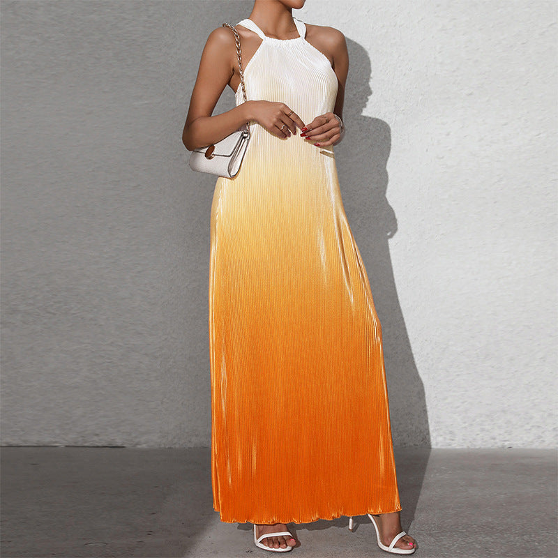 Valenzora | Gradient Spaghetti Strap A-Line Long Dress