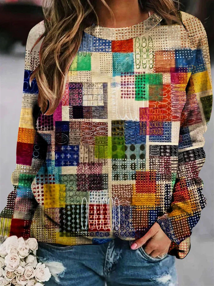 Bedruckter Wollpullover