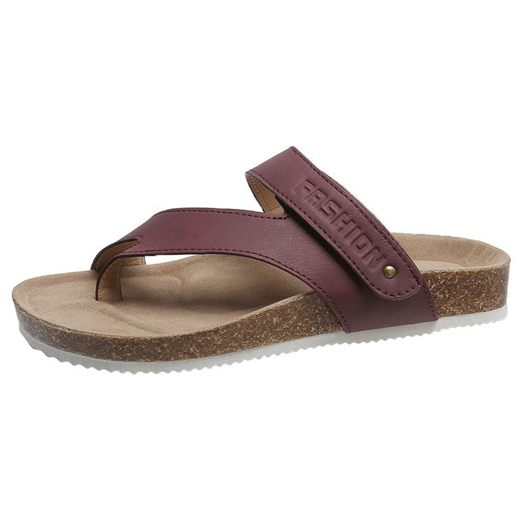 Damen-Flip-Flops mit bequemem Fußbett und modernem Korkdesign, Größe