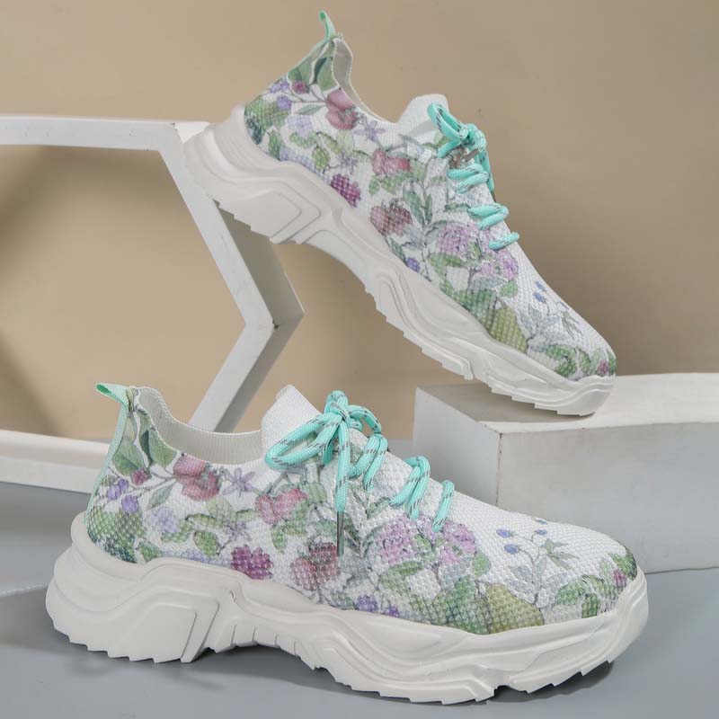 Valenzora | Wide Floral Pattern Sneakers for Women
