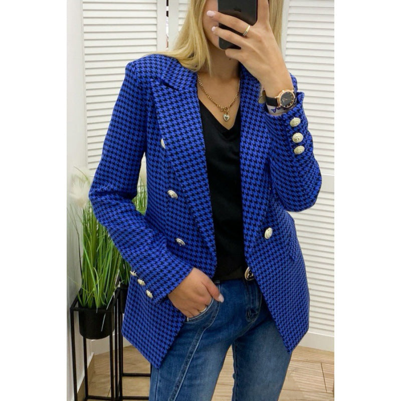Valenzora | Red plaid jacket for women