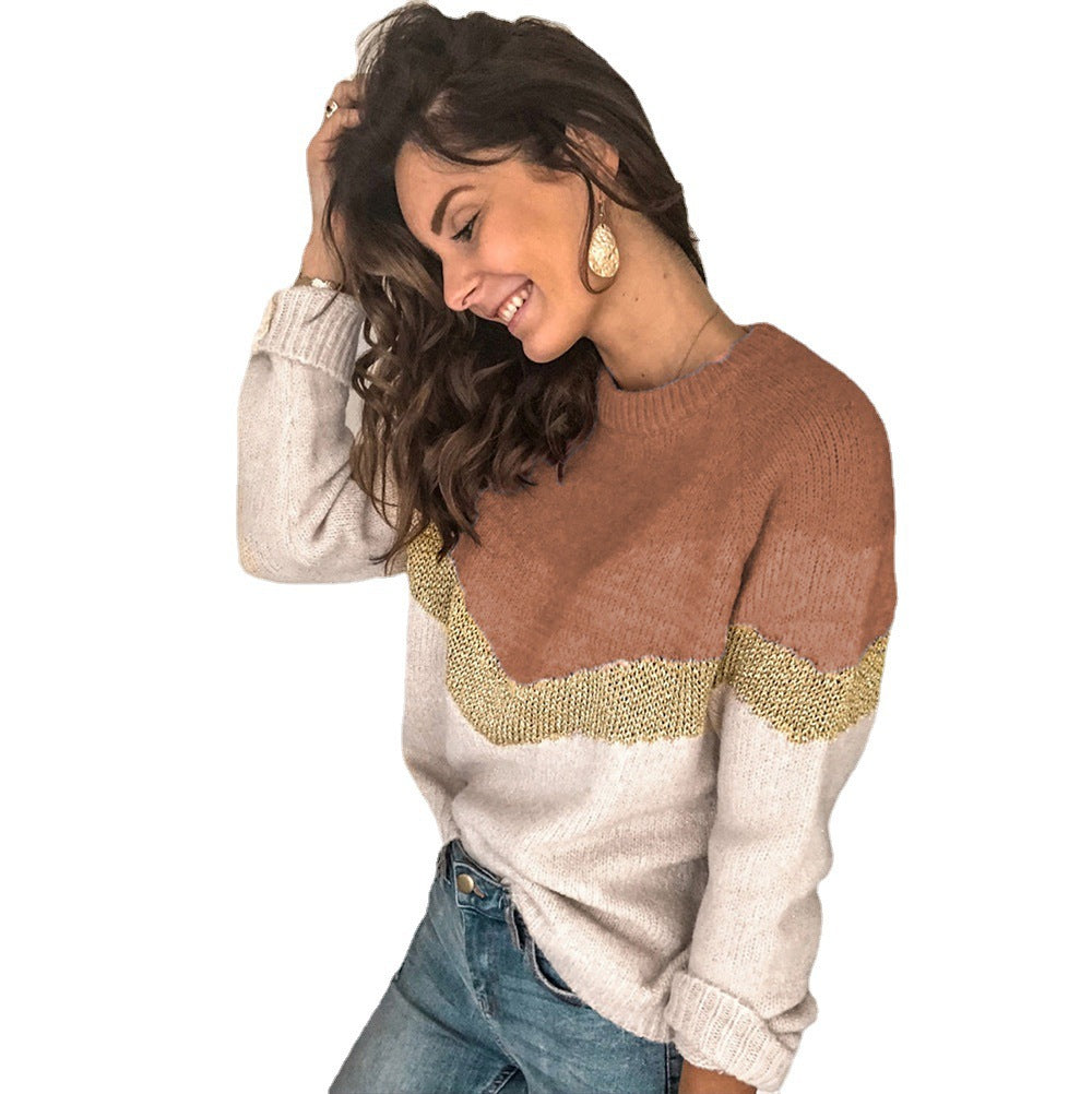 Women's patterned sweater with graphic knit design, size