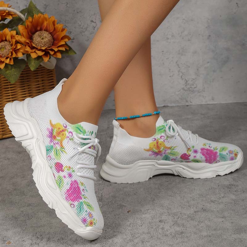 Valenzora | Wide Floral Pattern Sneakers for Women