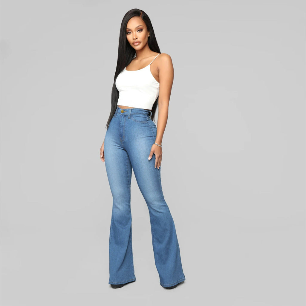 Valenzora | Women's High Waist Demon Jeans with Straight Leg