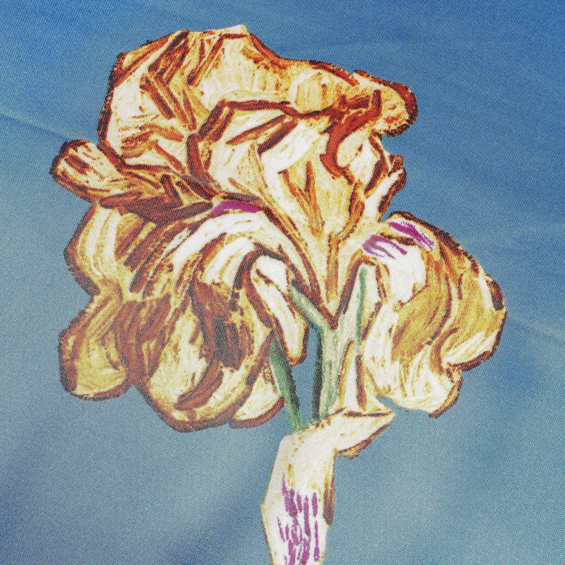 Damen-Seidenschal mit kunstvollem Blumenmuster und luxuriösem Glanz, Größe Valenzora