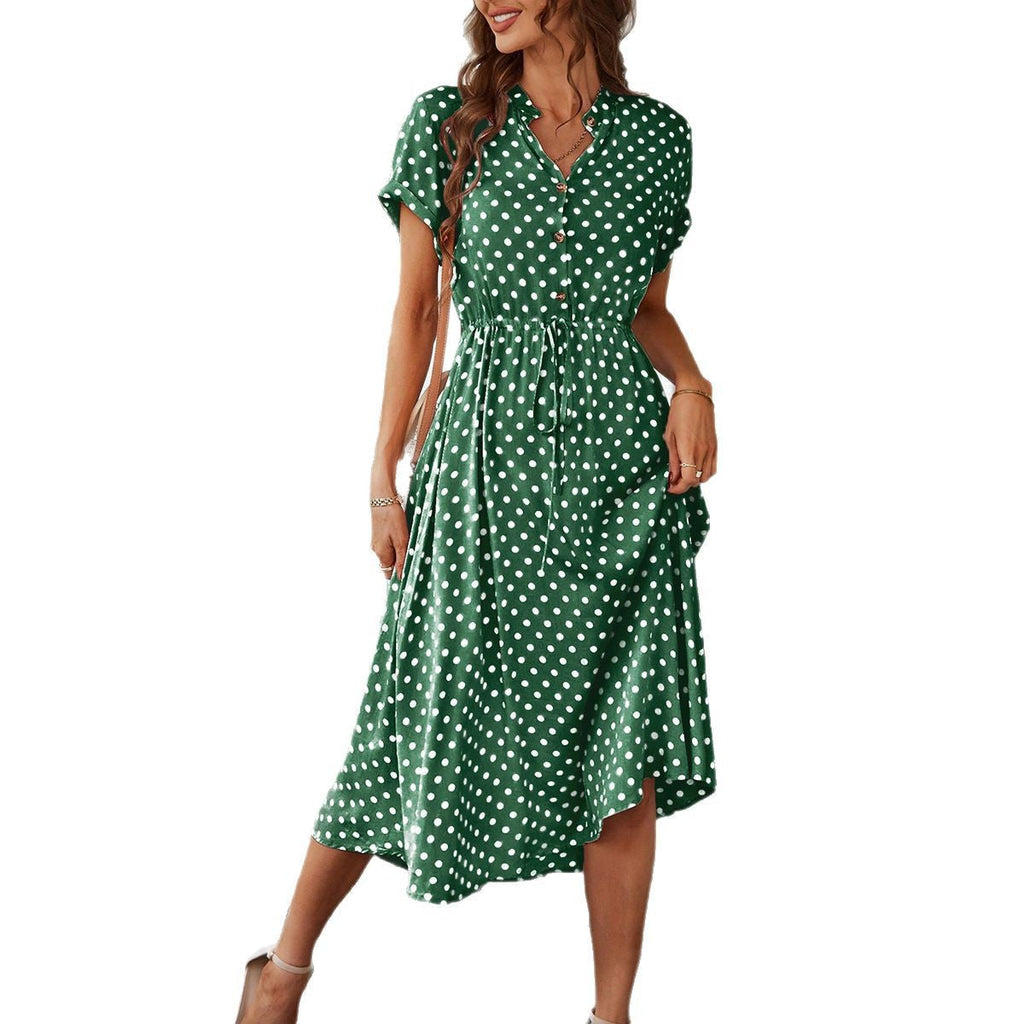 Damen Polka-Dot Midikleid, Größe