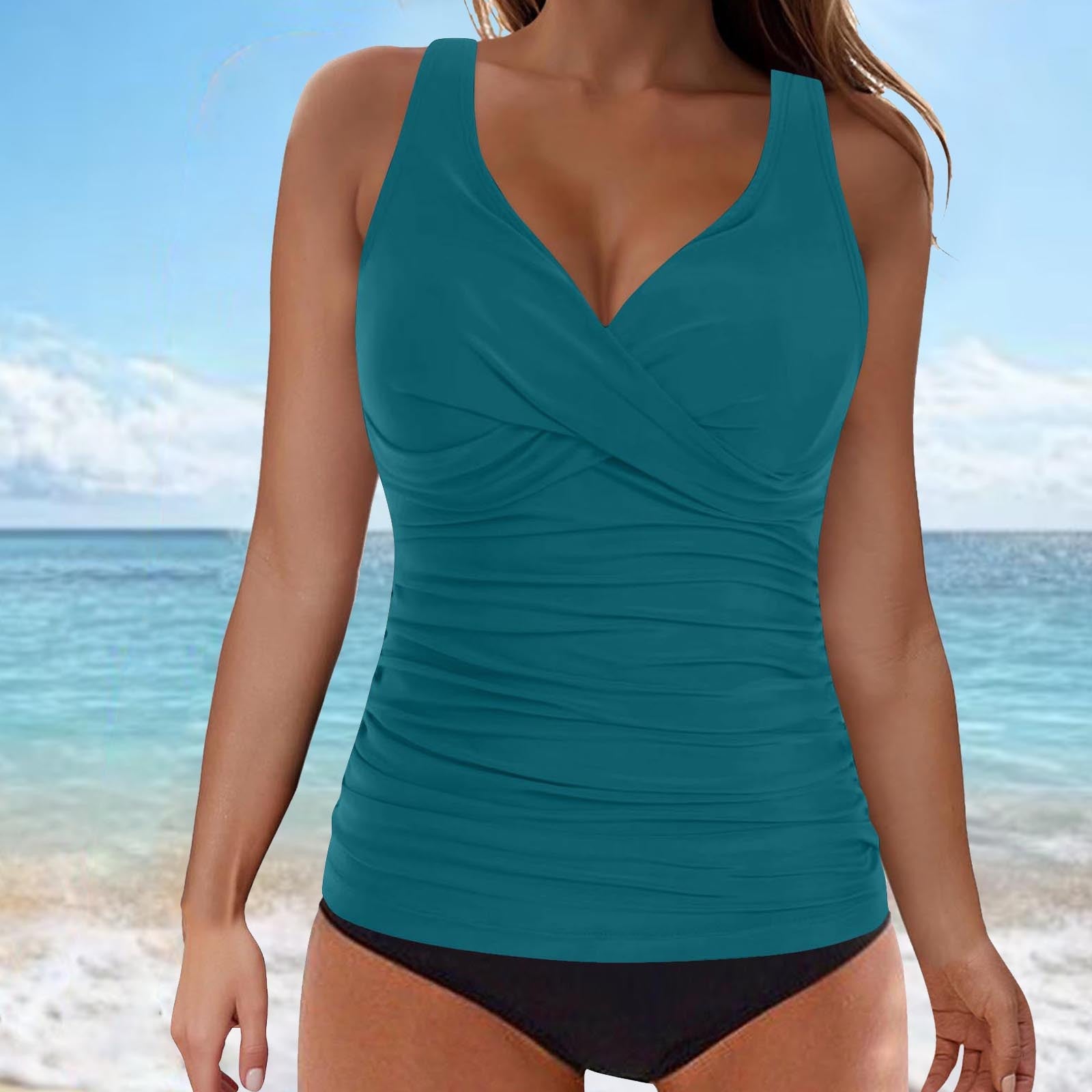 Valenzora | Tummy Control Hook Design Printed Tankini Set