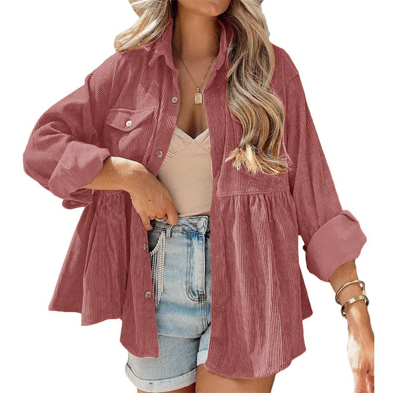 Valenzora | Come Around Corduroy Babydoll Jacket (Made of Polyester)