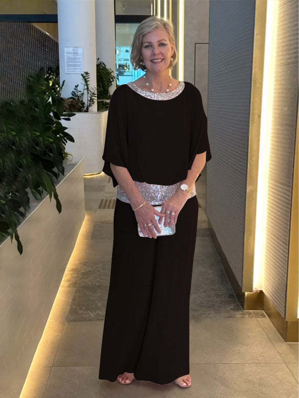 Women's elegant jumpsuit with a flattering cut and sparkling waist belt, size [size missing]
