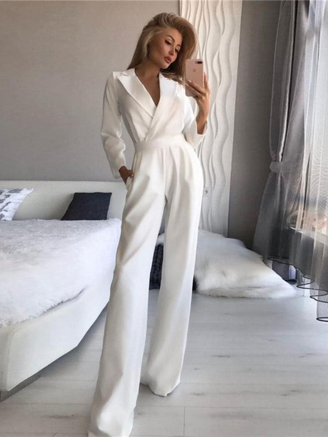 Valenzora Langarm-Jumpsuit mit schmaler Passform für Damen