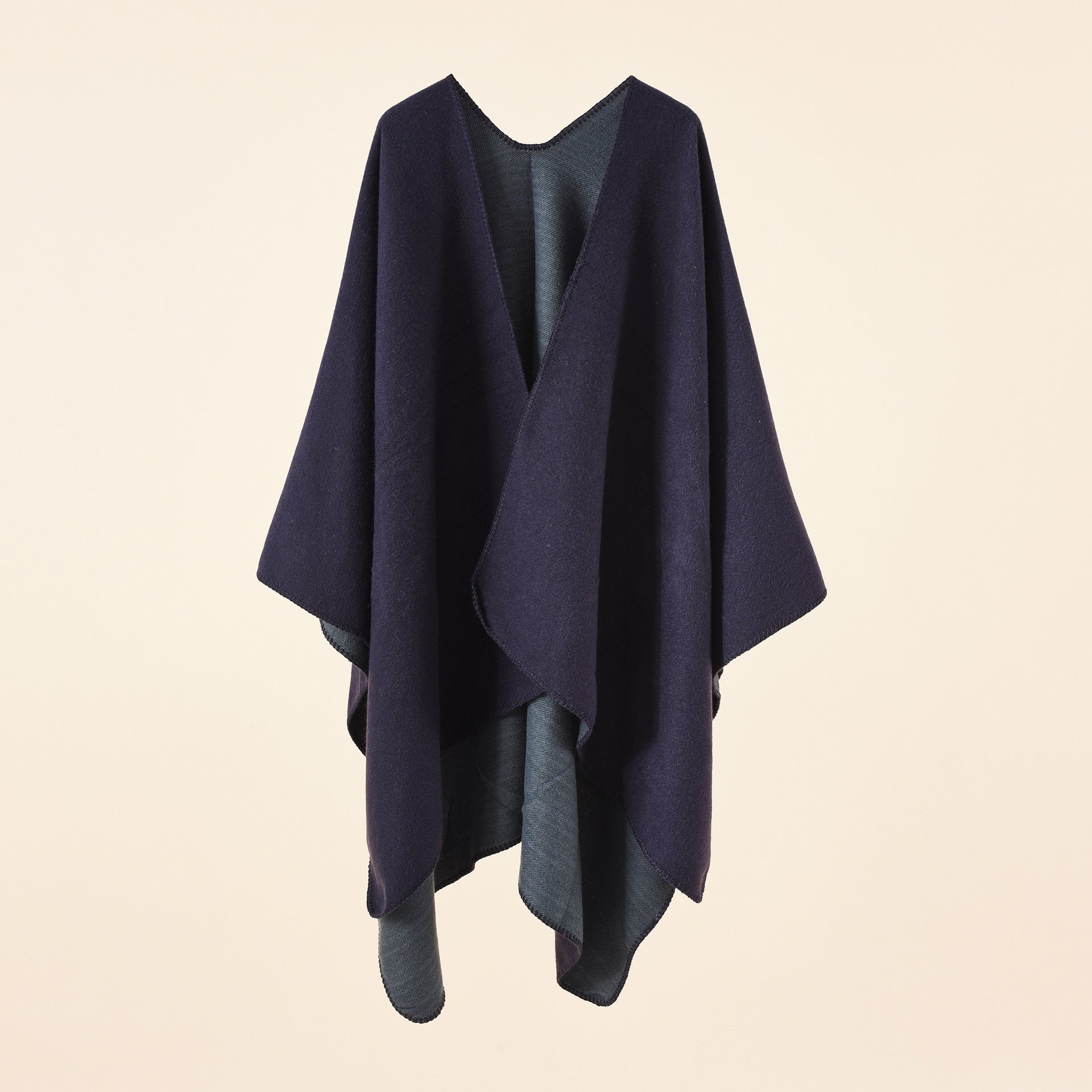 Damen Strickponcho mit asymmetrischem Schnitt und hohem Wärmerückhalt, Größe