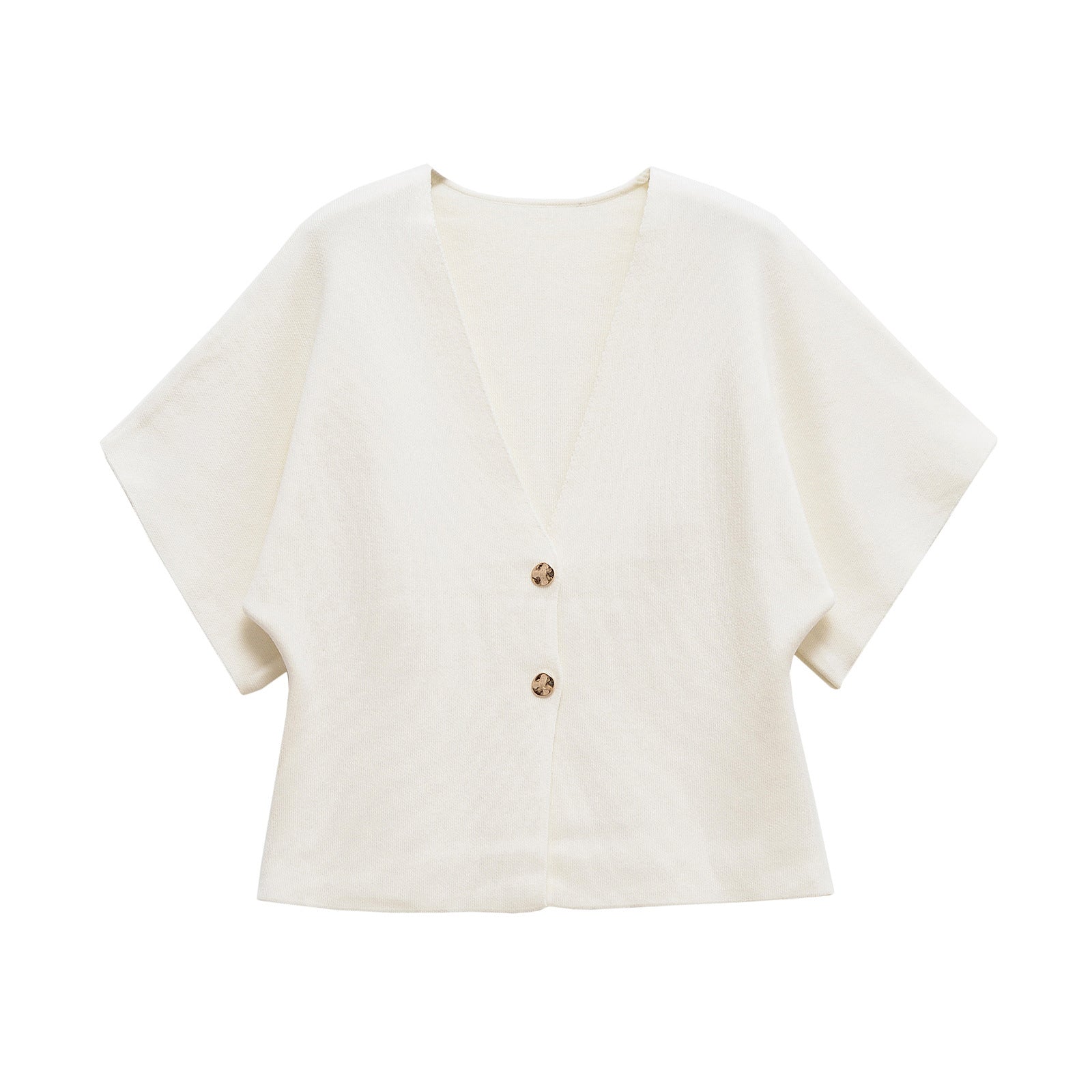 Women's lightweight cardigan with an elegant V-neck and luxurious button details, size S