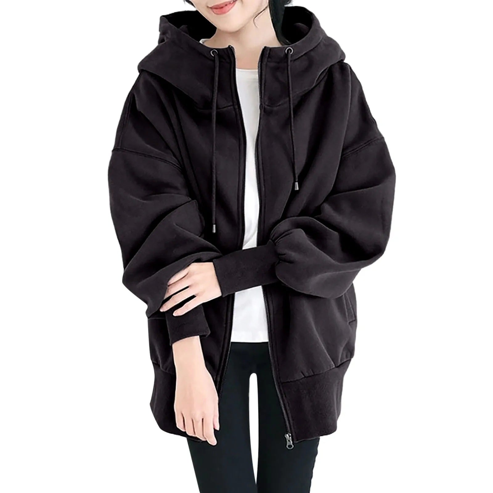 Valenzora | Hooded Long Zip-Up Fleece Hoodies