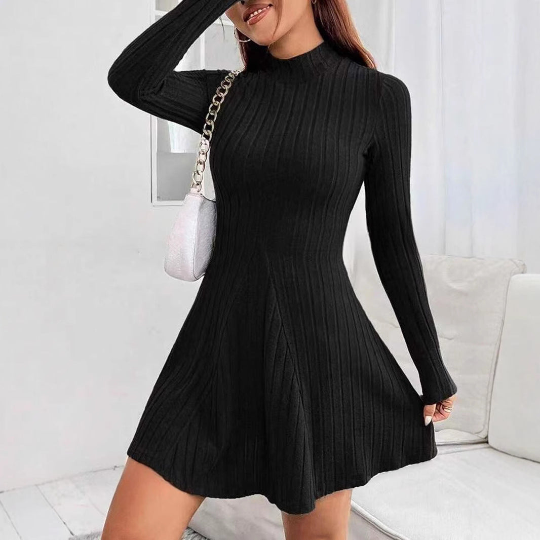 Damen Strickkleid mit Strukturmuster und langen Ärmeln, Größe