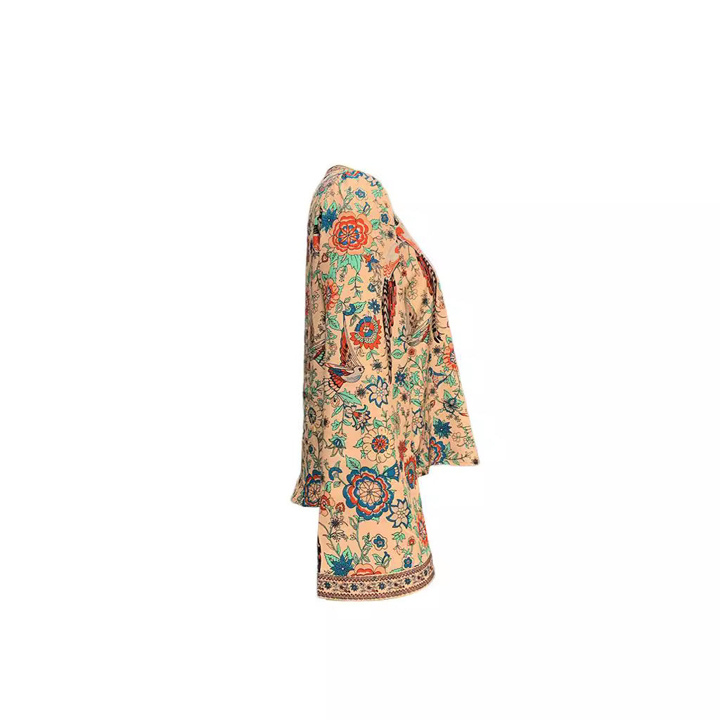 Damenbluse mit Blumenmuster und weiten Ärmeln, Größe