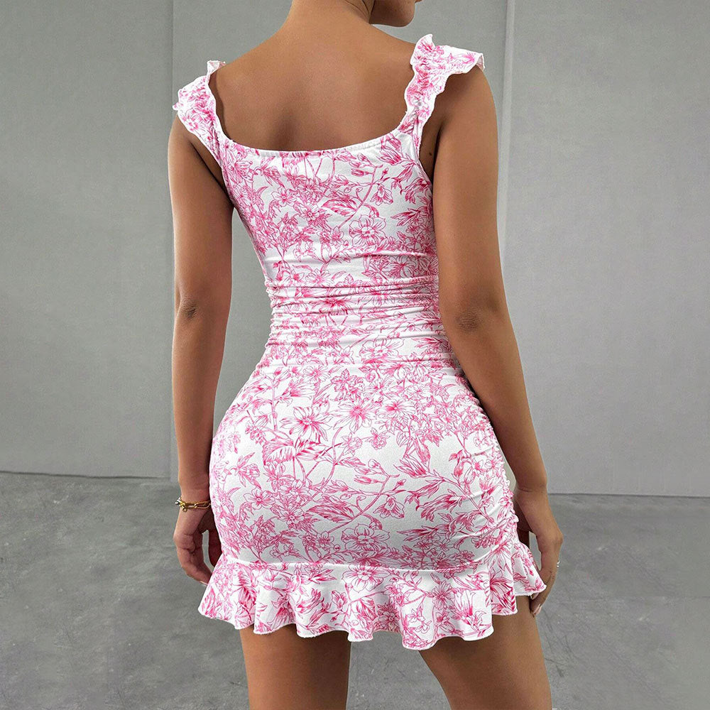 Valenzora | Floral Design Bustier Short Skirt