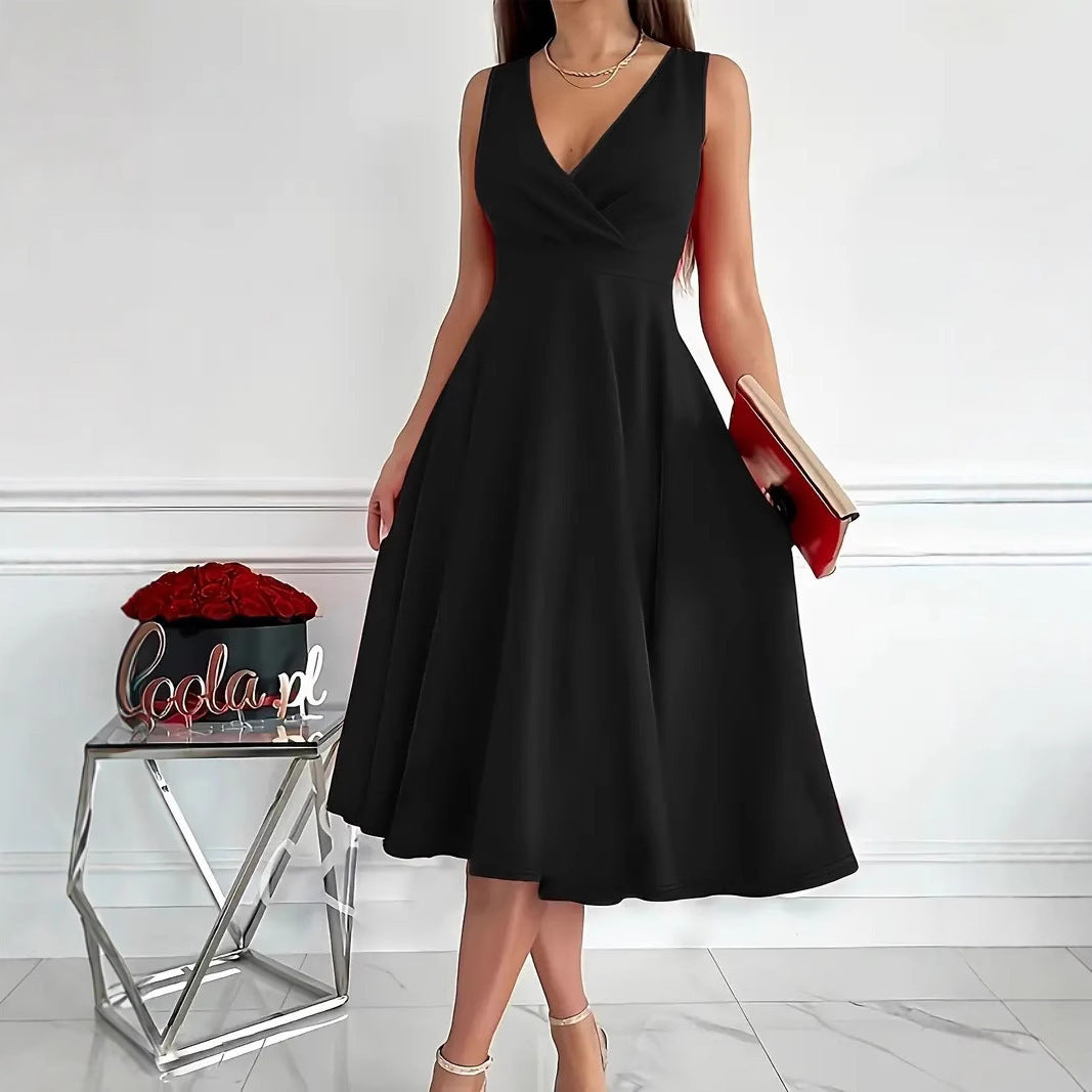 Valenzora | Einfarbiges Tanktop-Kleid mit asymmetrischem Ausschnitt