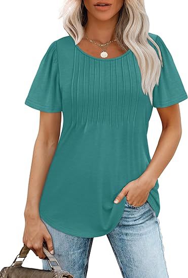 Damen-Sommer-T-Shirt mit Falten-Design, Größe