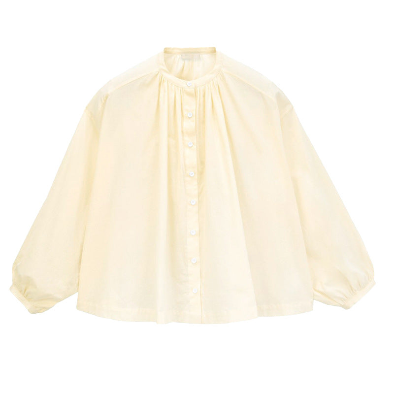 Damenbluse mit Stehkragen und eleganter Knopfleiste, Größe