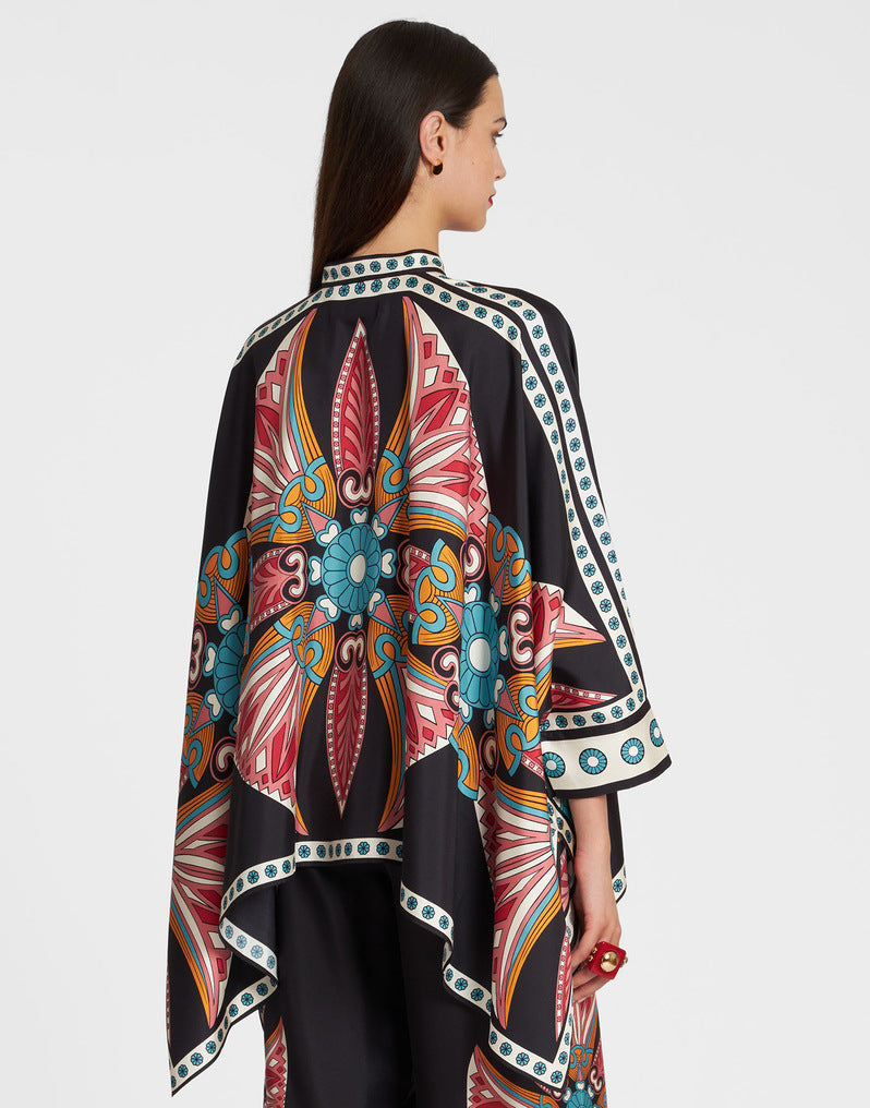 Valenzora | Stand-up collar top and trouser set